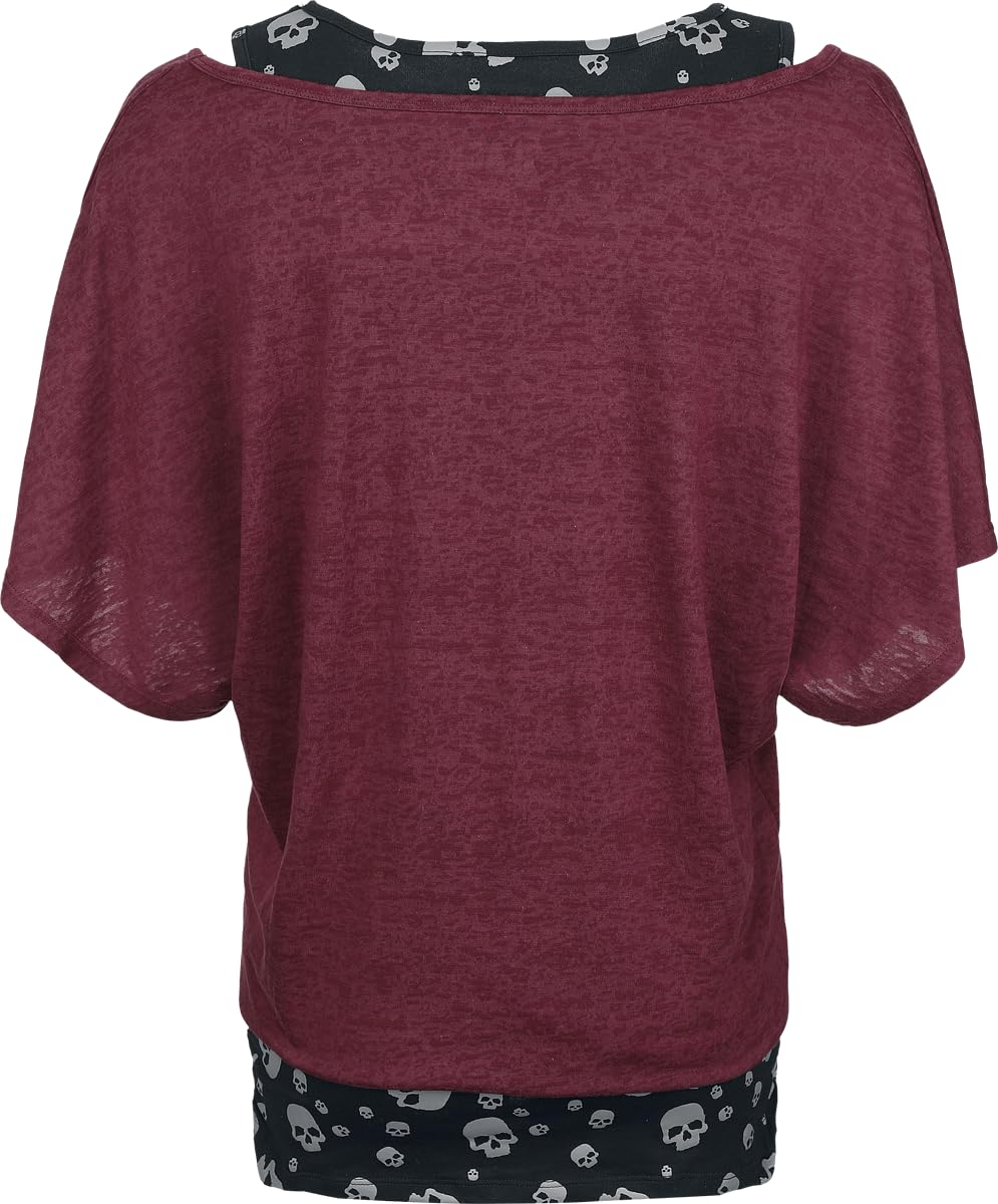 black-premium-damen-doppelpack-t-shirt-top-bordeaux image 5