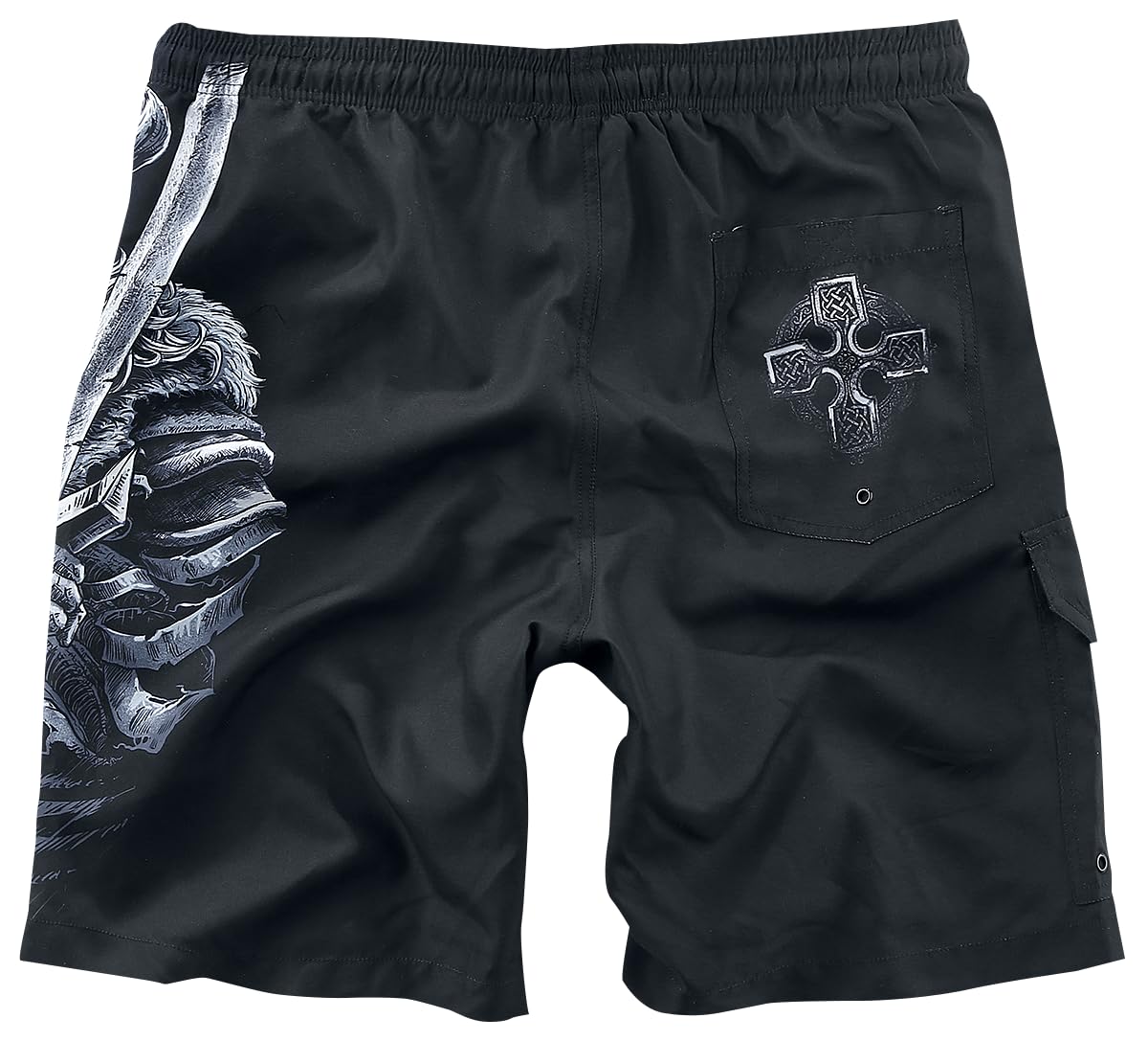 black-premium-badehose-herren-schwarz-wikinger-print image 3