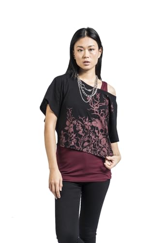 black-premium-by-emp-damen-doppelpack-top-t-shirt-schwarz-bordeaux image 8