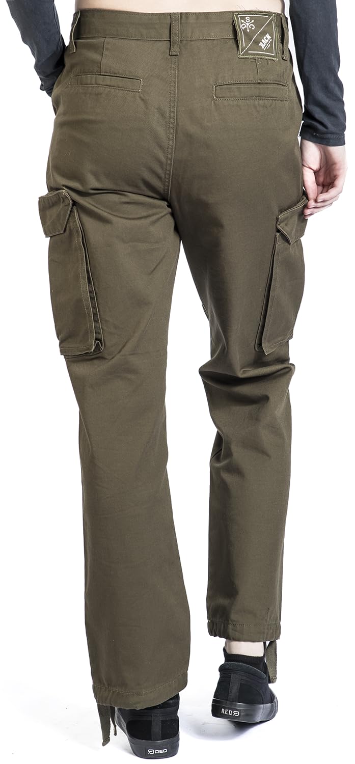 black-premium-by-emp-oliv-gr-ne-cargohose-damen-seitentaschen image 6