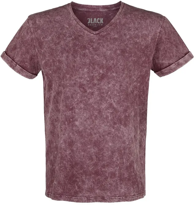 black-premium-by-emp-t-shirt-rot-herren-xxl-mit-waschung image 1