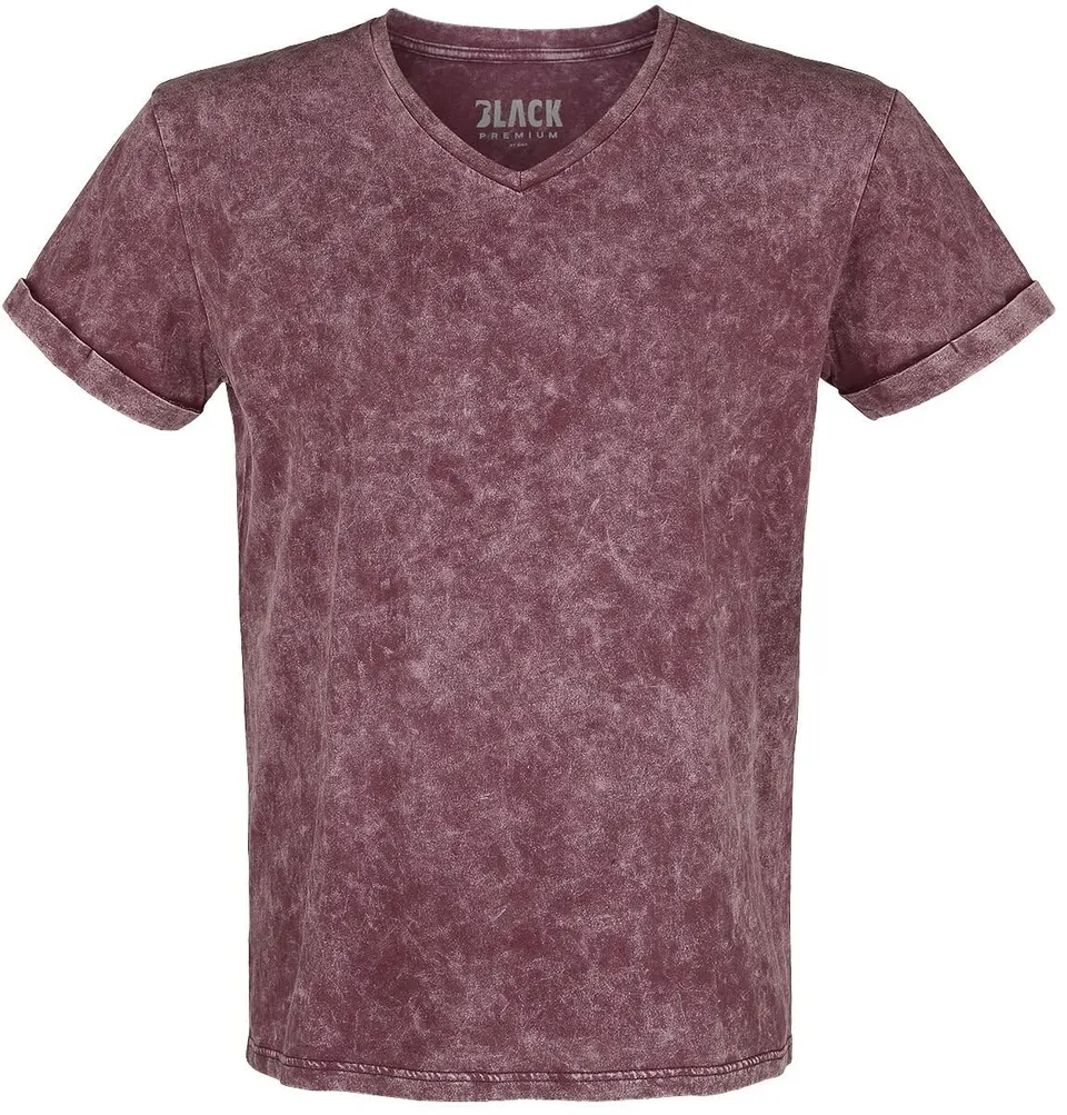black-premium-by-emp-t-shirt-rot-herren-xxl-mit-waschung image 1