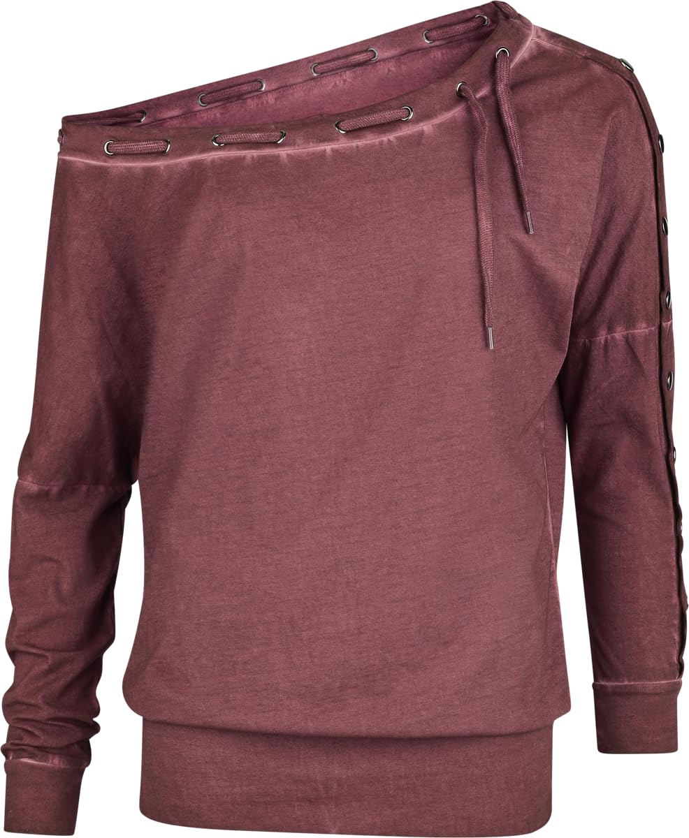 red-by-emp-langarmshirt-bordeaux-meliert-schn-rung-l image 3