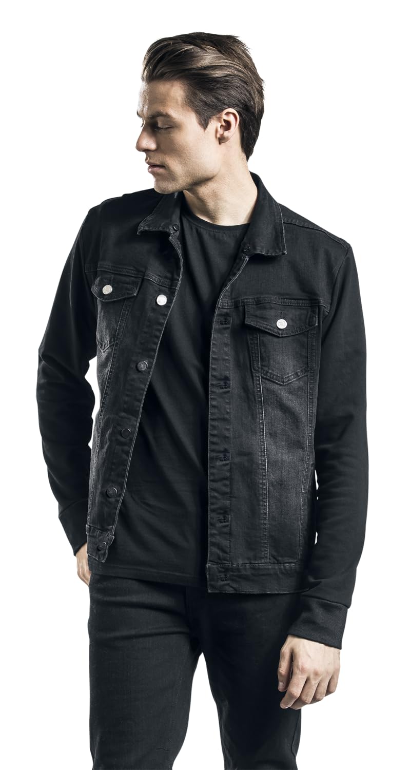 red-by-emp-jeansjacke-herren-dunkelgrau-kapuze-l-streetwear image 2