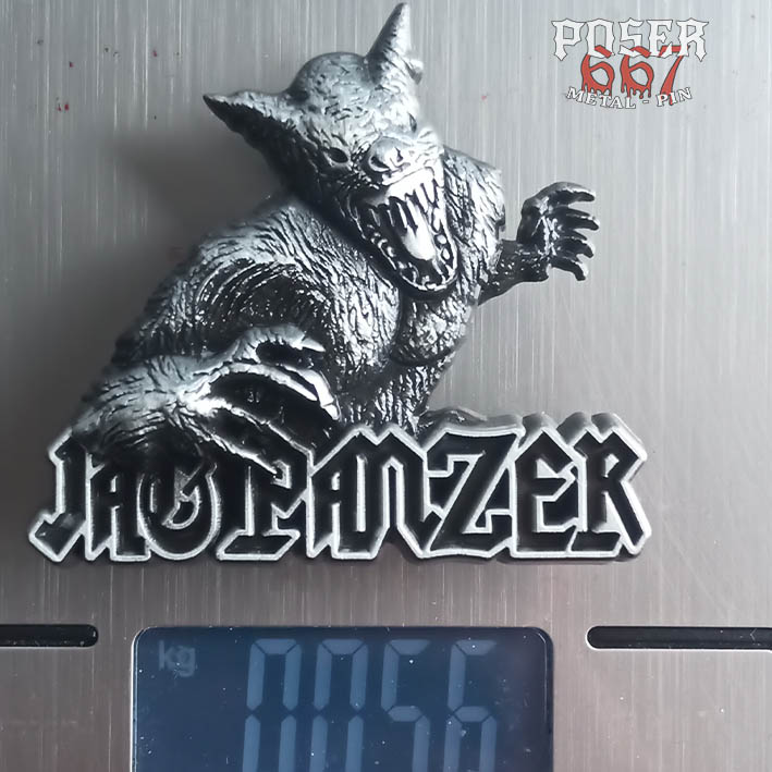 poser667-jag-panzer-the-jaw-3d-pin-antik-silber-5-cm image 2