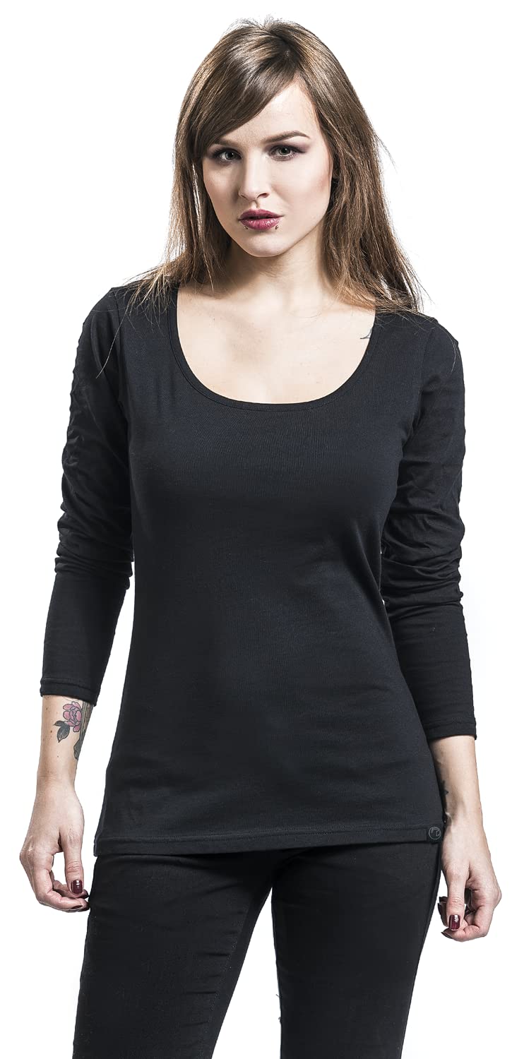 black-premium-by-emp-basic-langarmshirts-damen-schwarz-xl image 7