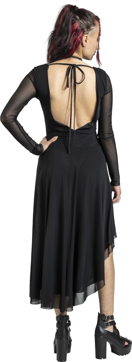 black-premium-essential-draped-dress-kleid-schwarz-m-mittellang image 5