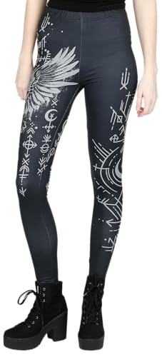 black-premium-damen-leggings-schwarz-vogelprint-gr-e-s image 7