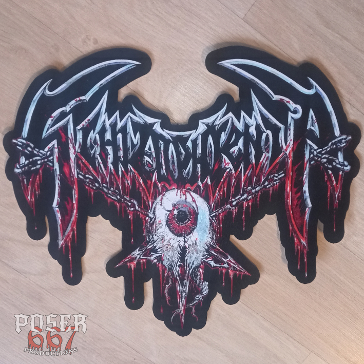 poser667-schizophrenia-logo-backpatch-30cm-gewebt image 1