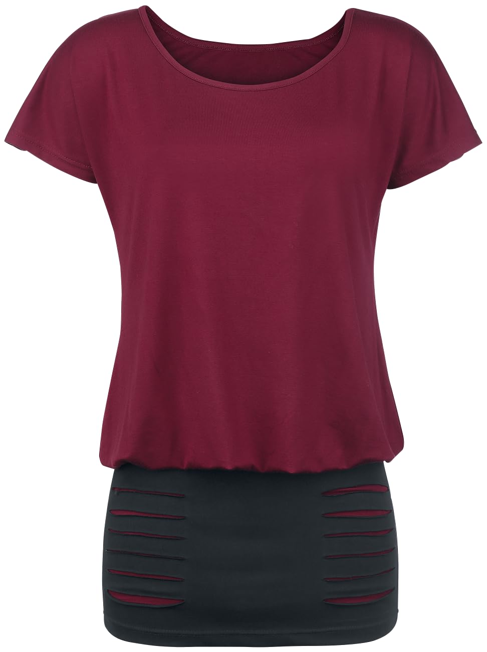 red-by-emp-kleid-damen-schwarz-rot-kurz-mit-cut-outs image 4