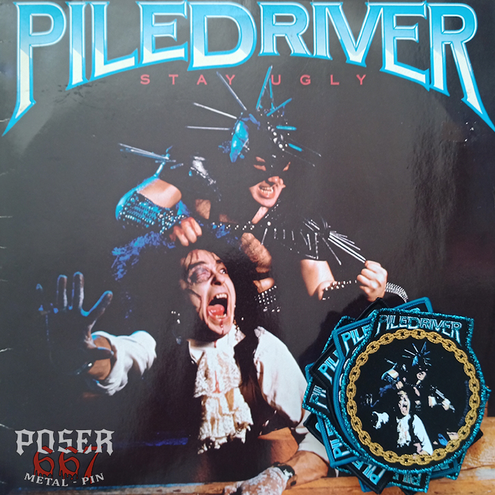 piledriver-stay-ugly-patch-schwarzer-rand-9-cm image 3