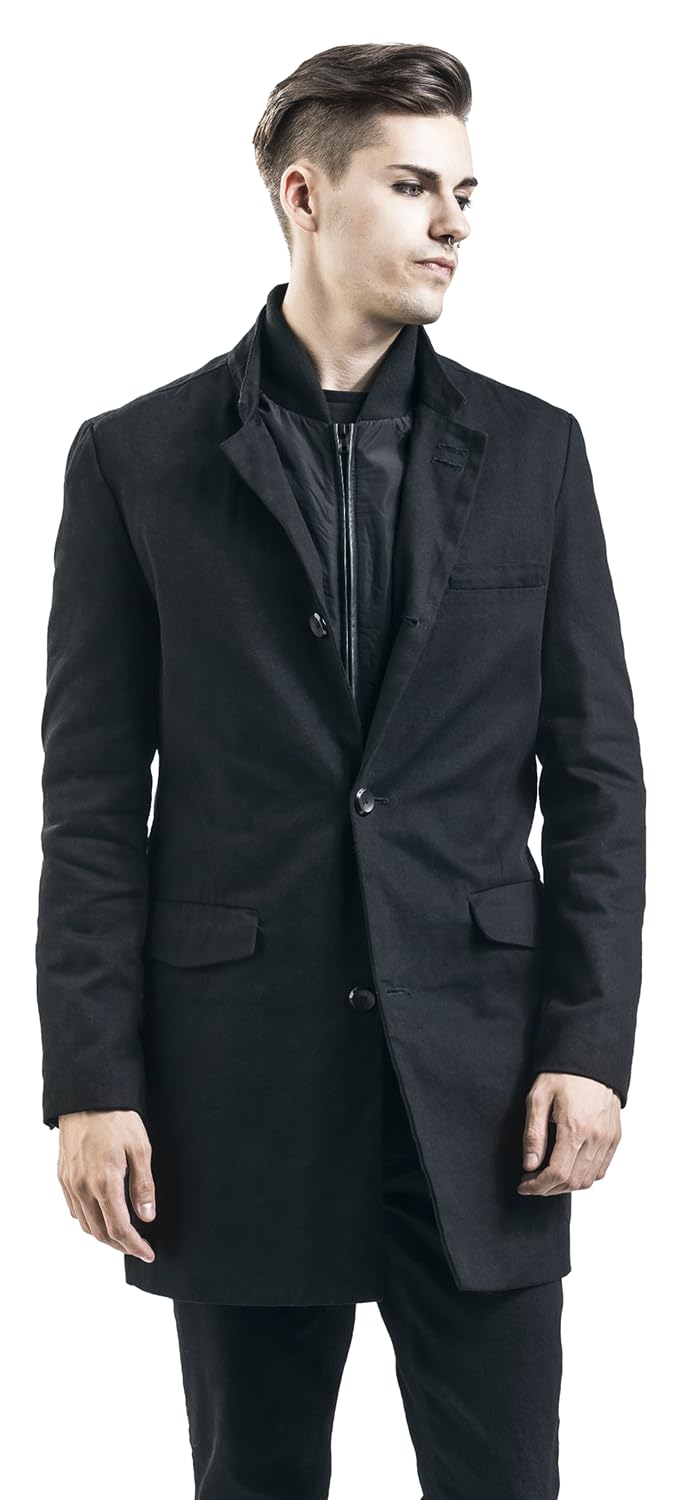 black-premium-kurzmantel-schwarz-stehkragen-gr-e-s image 2