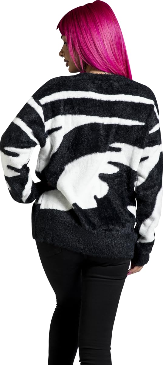 red-by-emp-strickpullover-damen-schwarz-wei-gr-l-streifen image 7