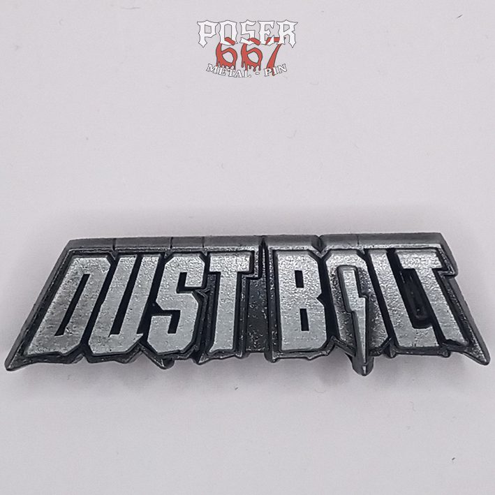 dust-bolt-logo-3d-pin-metall-antik-silber-6-cm image 1