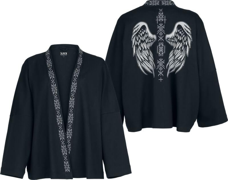 black-premium-by-emp-damen-cardigan-schwarz-fl-gel-print image 5