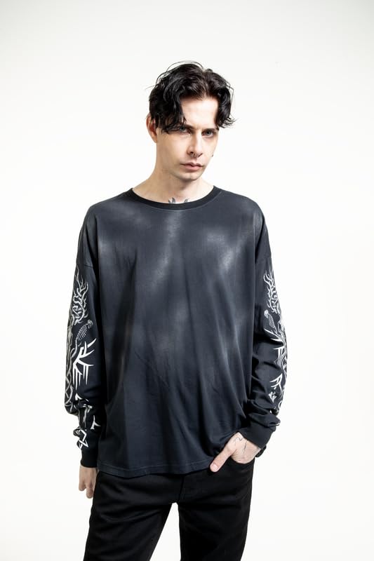 black-premium-by-emp-spray-dye-langarmshirt-herren-schwarz-print-l image 6