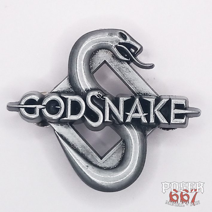 poser667-godsnake-icon-3d-pin-antik-silber-5-cm image 1