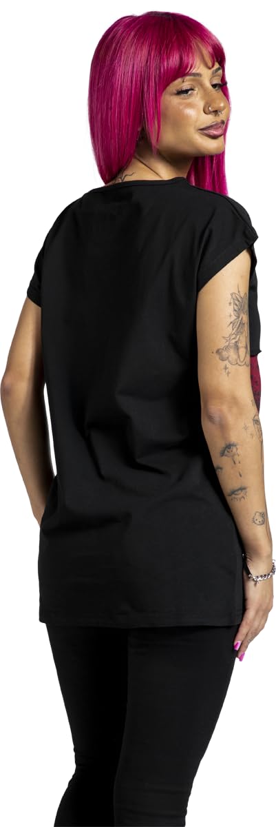 red-by-emp-basic-t-shirt-damen-schwarz-sternchen-print-l image 4
