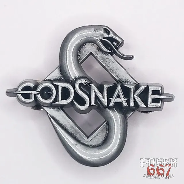 poser667-godsnake-icon-3d-pin-antik-silber-5-cm image 1