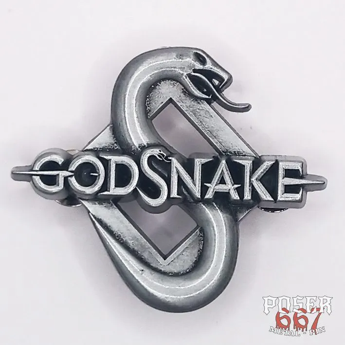 poser667-godsnake-icon-3d-pin-antik-silber-5-cm image 1