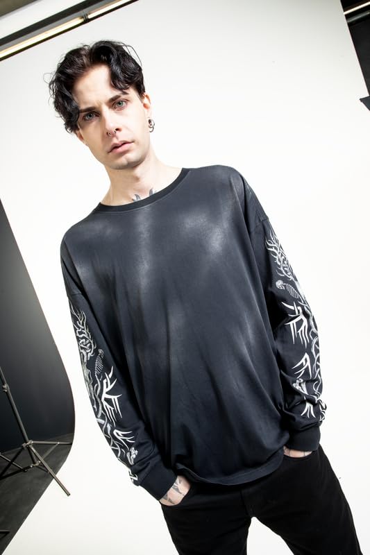 black-premium-by-emp-spray-dye-langarmshirt-herren-schwarz-print-l image 5