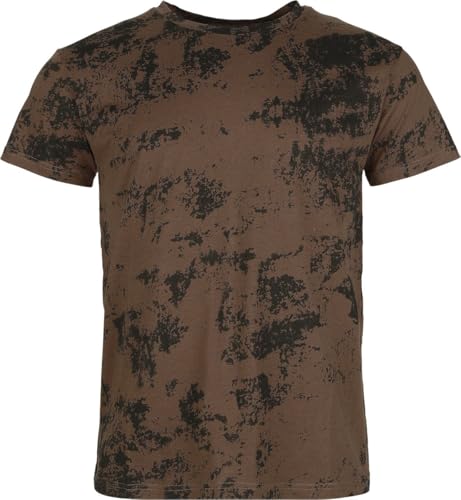 black-premium-by-emp-t-shirt-herren-braun-allover-print image 6