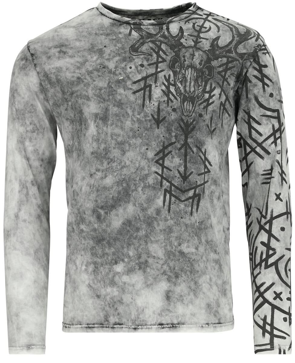 black-premium-by-emp-herren-langarmshirt-grau-runen-gr-m image 1