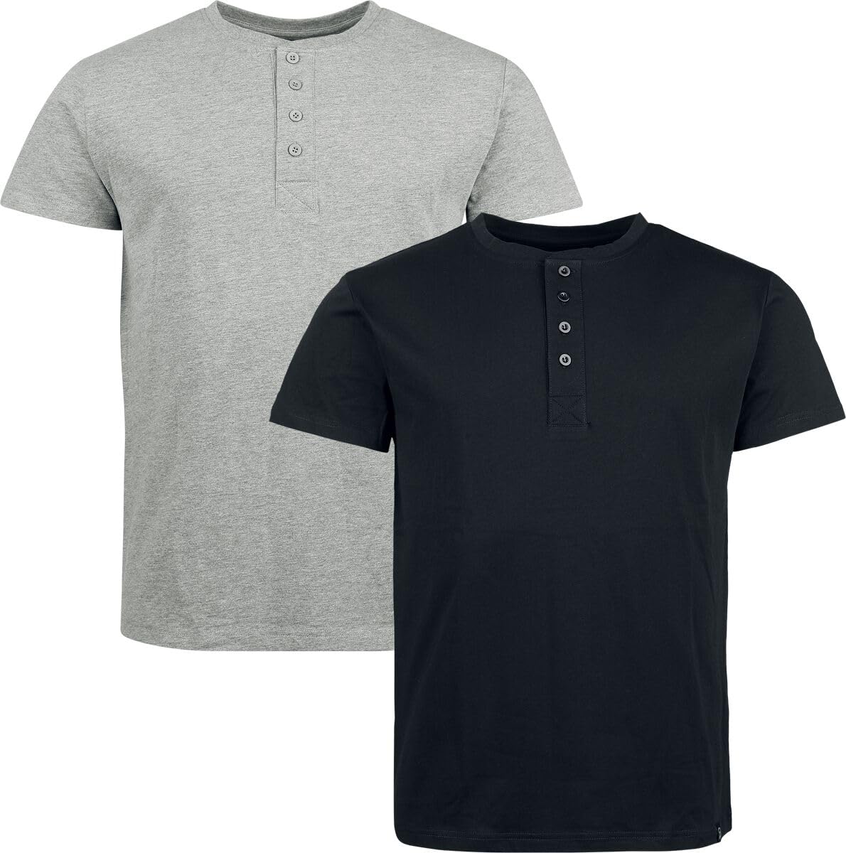 red-by-emp-t-shirts-herren-basic-shirt-knopfleiste-grau image 1