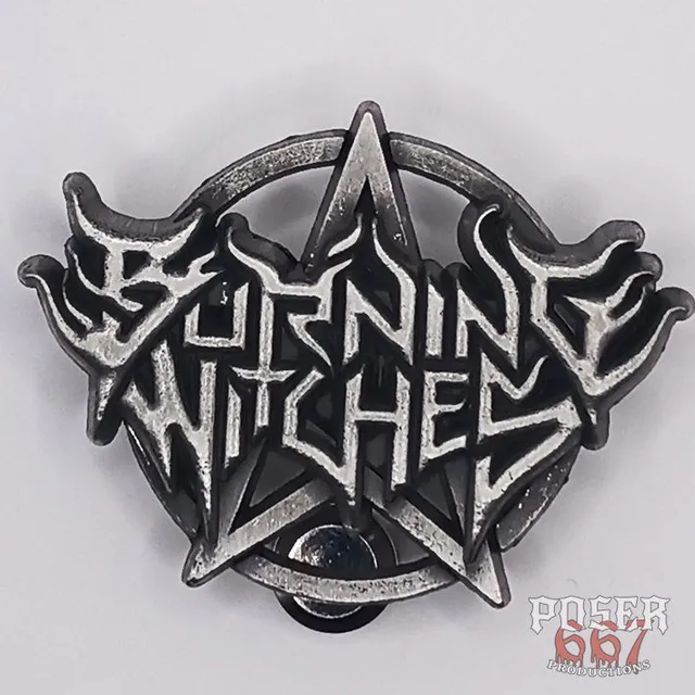 burning-witches-logo-3d-pin-metall-anstecker-antik-silber-5cm image 1