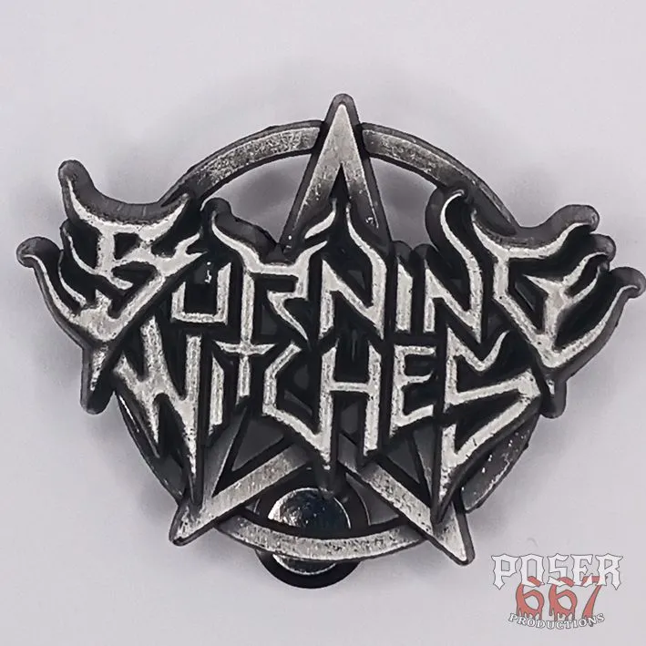 burning-witches-logo-3d-pin-metall-anstecker-antik-silber-5cm image 1