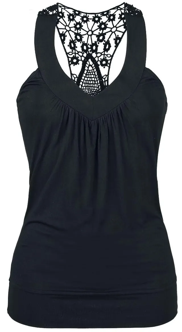 red-by-emp-top-damen-schwarz-mit-h-kel-spitze-und-v-ausschnitt image 1