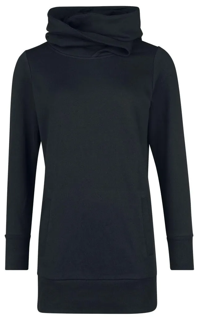 red-by-emp-schwarzer-kapuzenpullover-hoher-kragen-damen-hoodie image 1