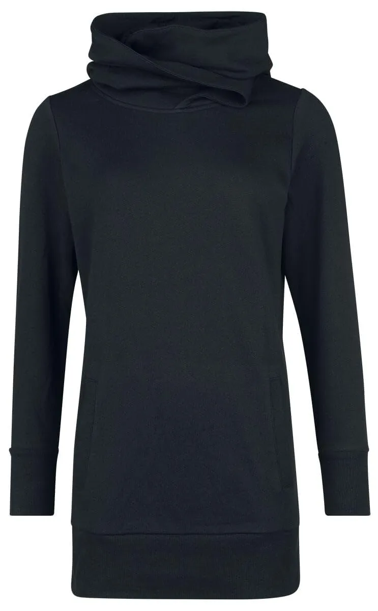 red-by-emp-schwarzer-kapuzenpullover-hoher-kragen-damen-hoodie image 1