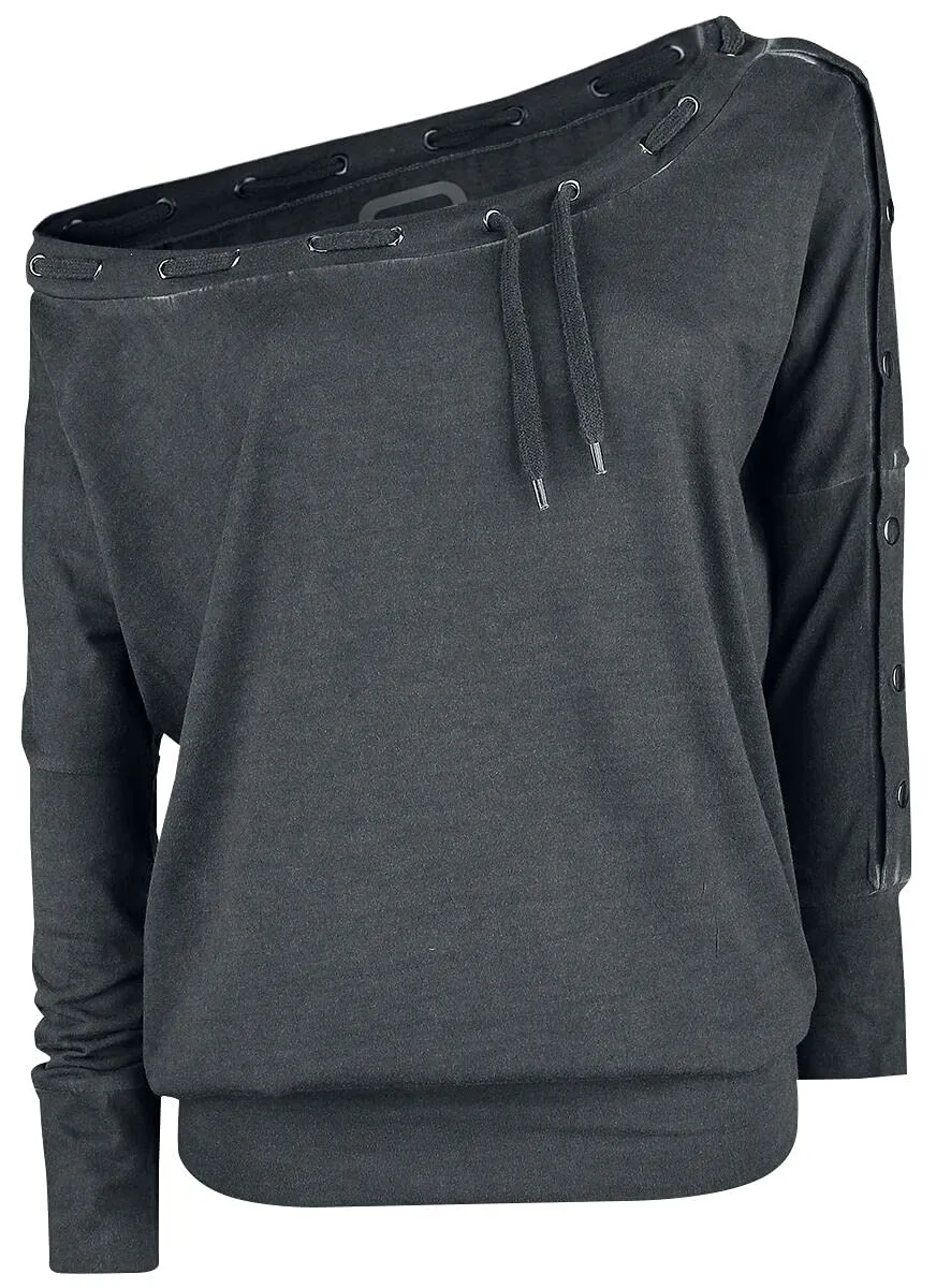 red-by-emp-damen-langarmshirt-grau-xl-tunnelzug-sen-locker image 1