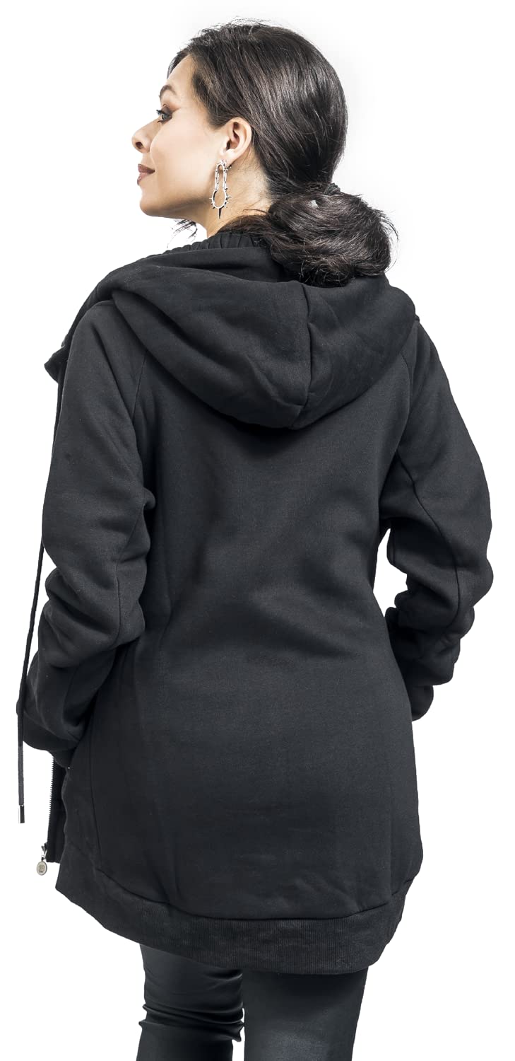 red-by-emp-sweatjacke-schwarz-lang-kapuze-damen-gr-l image 6