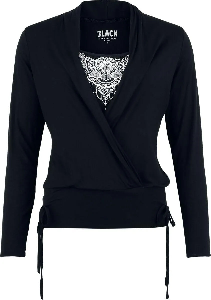 black-premium-by-emp-ribbon-longsleeve-langarmshirt-schwarz-m image 1