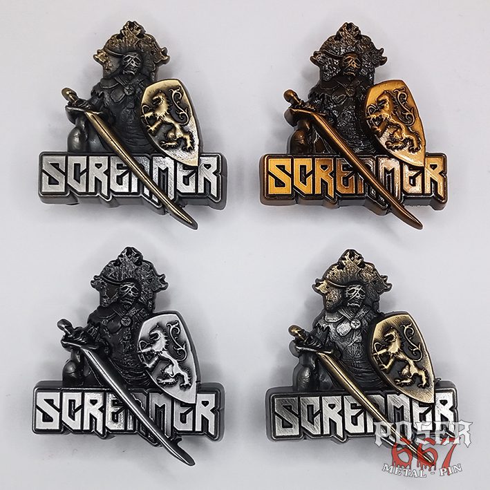 poser667-screamer-kingmaker-3d-pin-anstecker-antik-silber-5cm image 2