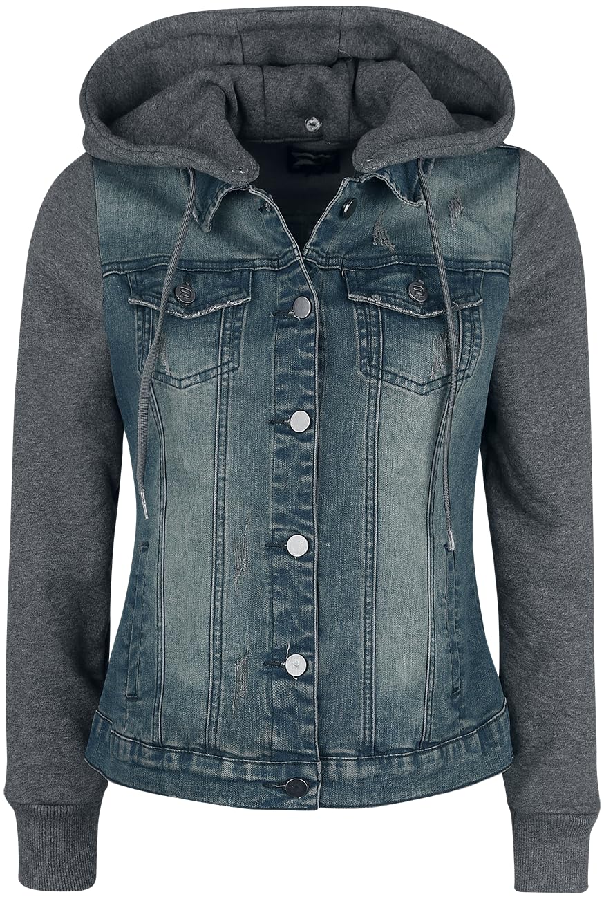 red-by-emp-damen-jeansjacke-blau-grau-abnehmbare-kapuze image 4