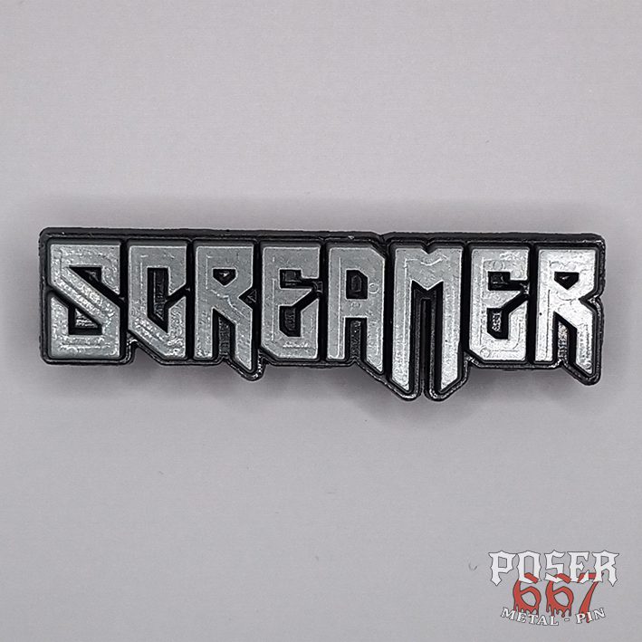 screamer-logo-pin-antik-silber-metallpin-6-5-cm image 1
