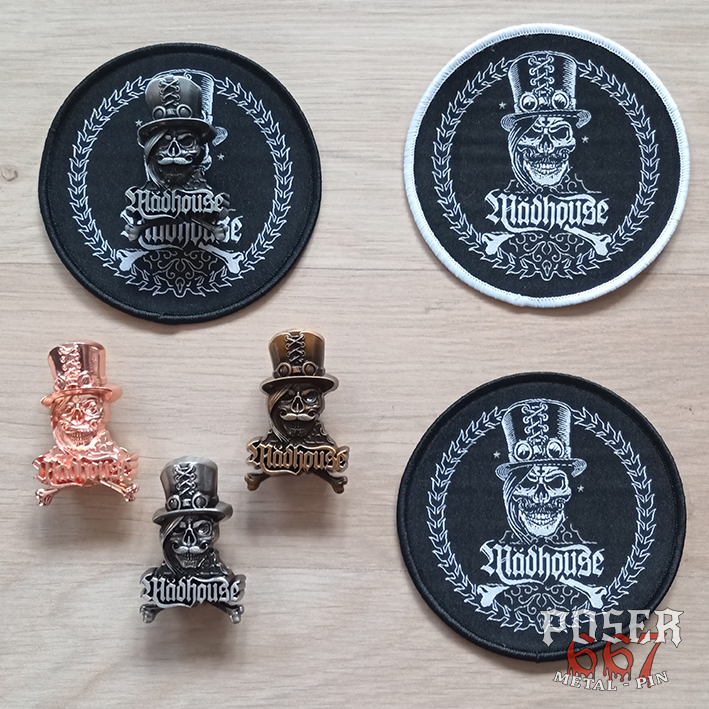 m-dhouse-skull-patch-rund-9-cm-schwarzer-rand image 2