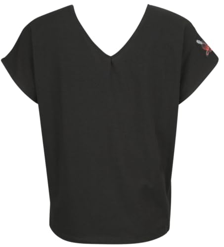 black-premium-by-emp-graues-t-shirt-v-ausschnitt-raffung-damen-s image 8