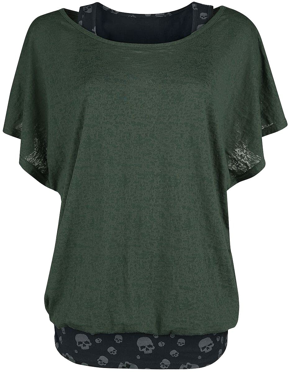 black-premium-by-emp-t-shirt-double-layer-totenkopf-schwarz-gr-n image 1