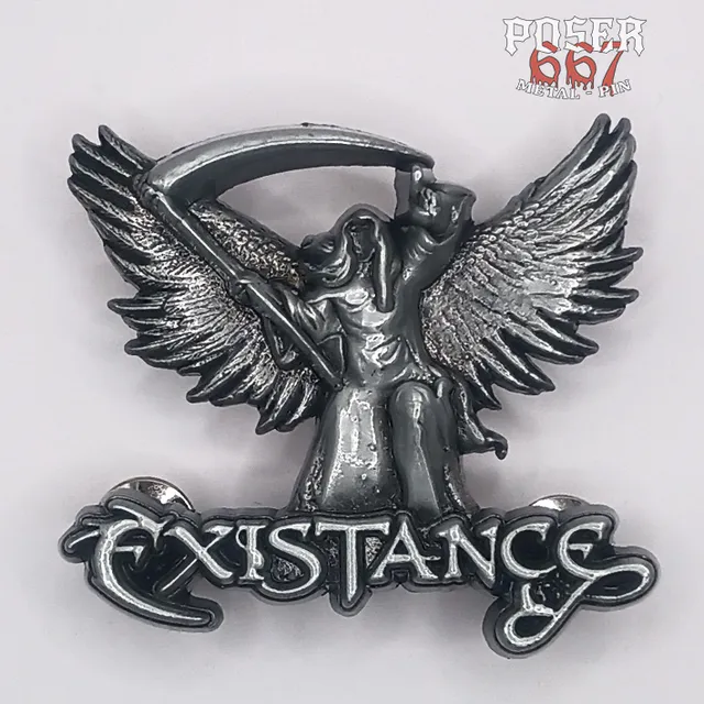 existance-wildfire-3d-pin-anstecker-antik-silber-5-5cm image 1
