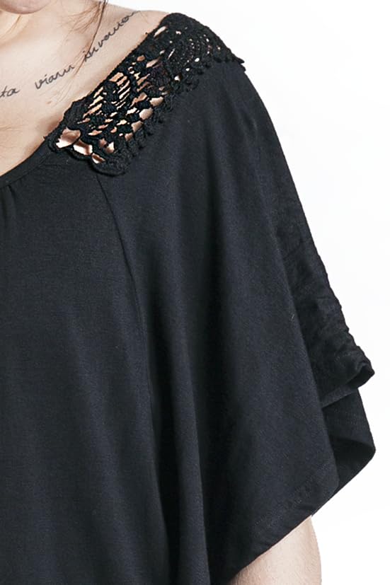 black-premium-by-emp-t-shirt-spitze-damen-schwarz-locker image 6