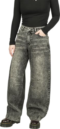 red-by-emp-hosen-damen-jeans-grau-barrel-fit-30w-32l-stickerei image 5