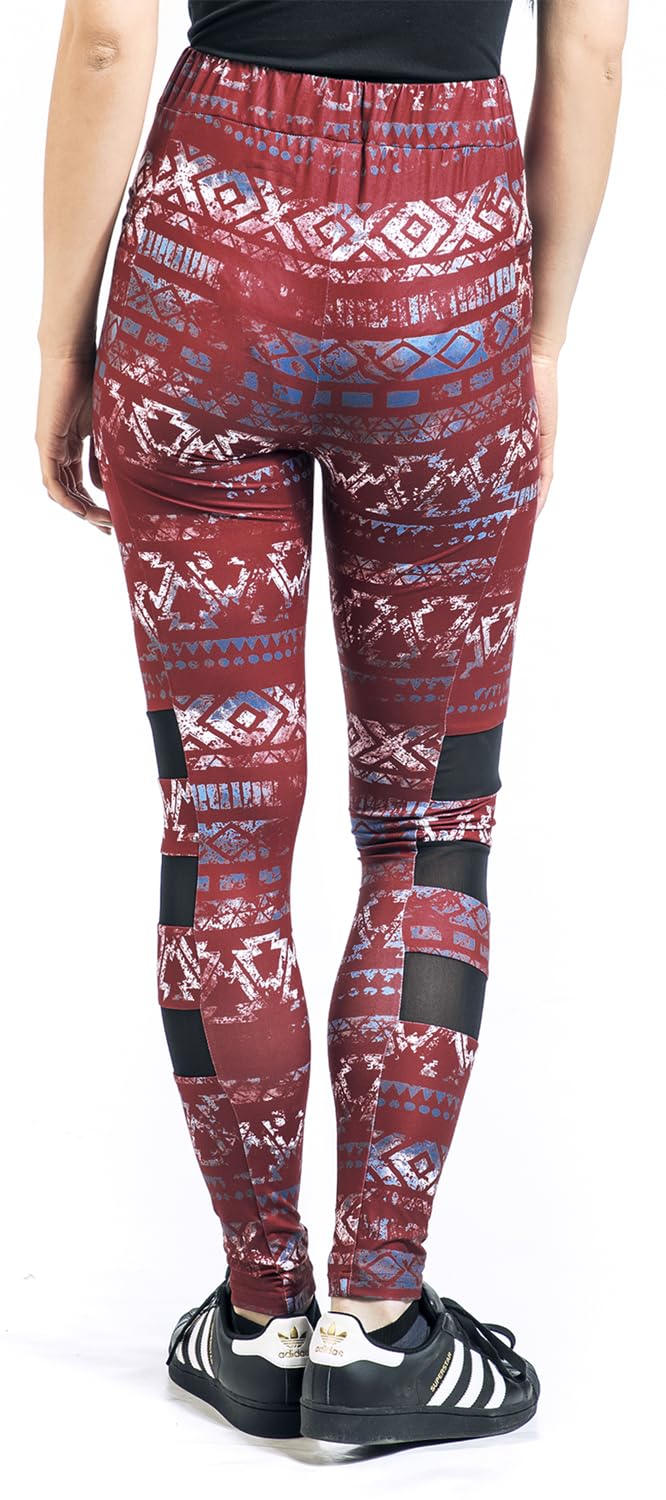 red-by-emp-hosen-damen-leggings-rot-allover-print-mesh image 5