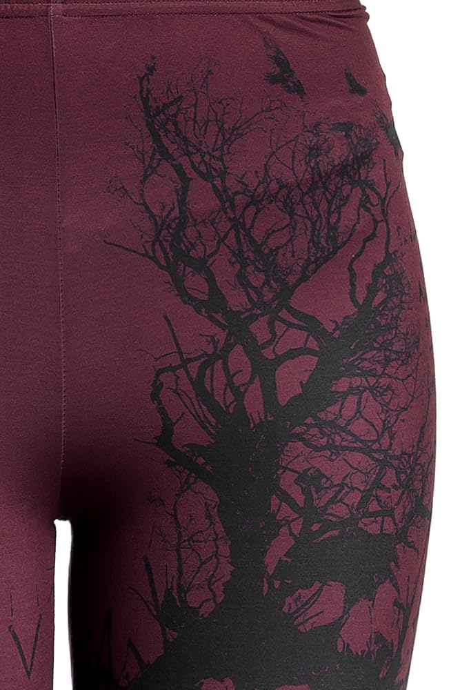 black-premium-by-emp-dunkelrote-leggings-allover-print-m image 4