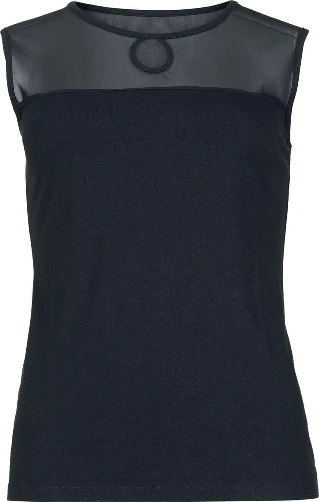 red-by-emp-damen-top-schwarz-basic-mit-mesheinsatz image 1