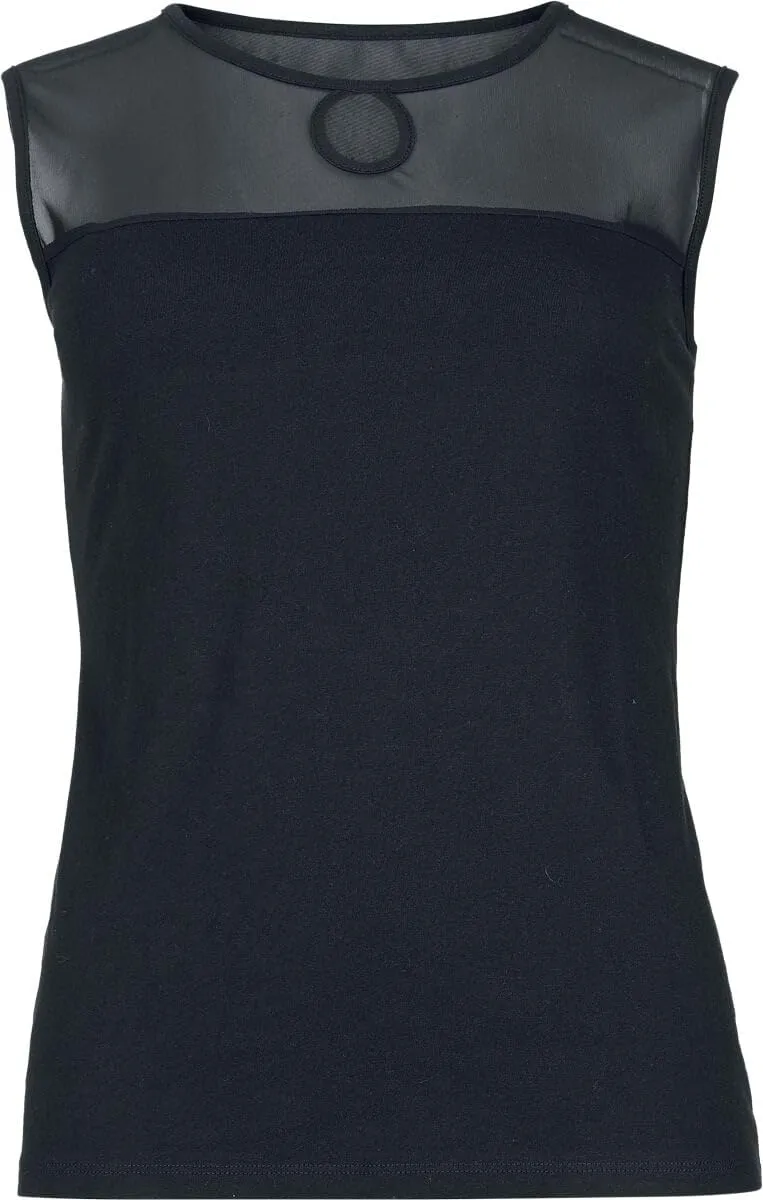 red-by-emp-damen-top-schwarz-basic-mit-mesheinsatz image 1