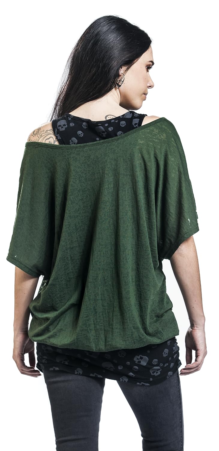 black-premium-by-emp-t-shirt-double-layer-totenkopf-schwarz-gr-n image 2